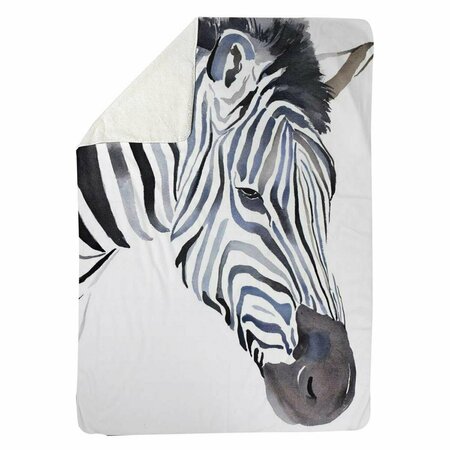 BEGIN HOME DECOR 60 x 80 in. Zebra-Sherpa Fleece Blanket 5545-6080-AN412